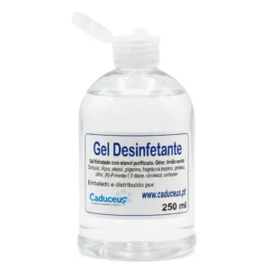 Gel desinfetante de mãos. Frascos diversos tamanhos.