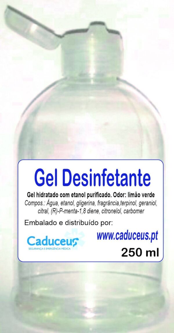 Gel desinfetante de mãos. Frascos diversos tamanhos.